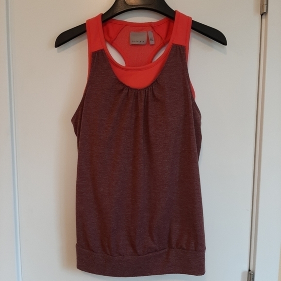 Athleta Racerback Tank Top Built in Bra Athletic Workout Yoga Purple Pink XXS - Picture 2 of 9